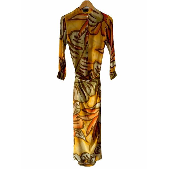 Randy Kemper 2 pc Blouse Wrap Skirt Size 6 100% Silk Boho Farm Rio Resort Artsy - Picture 2 of 11